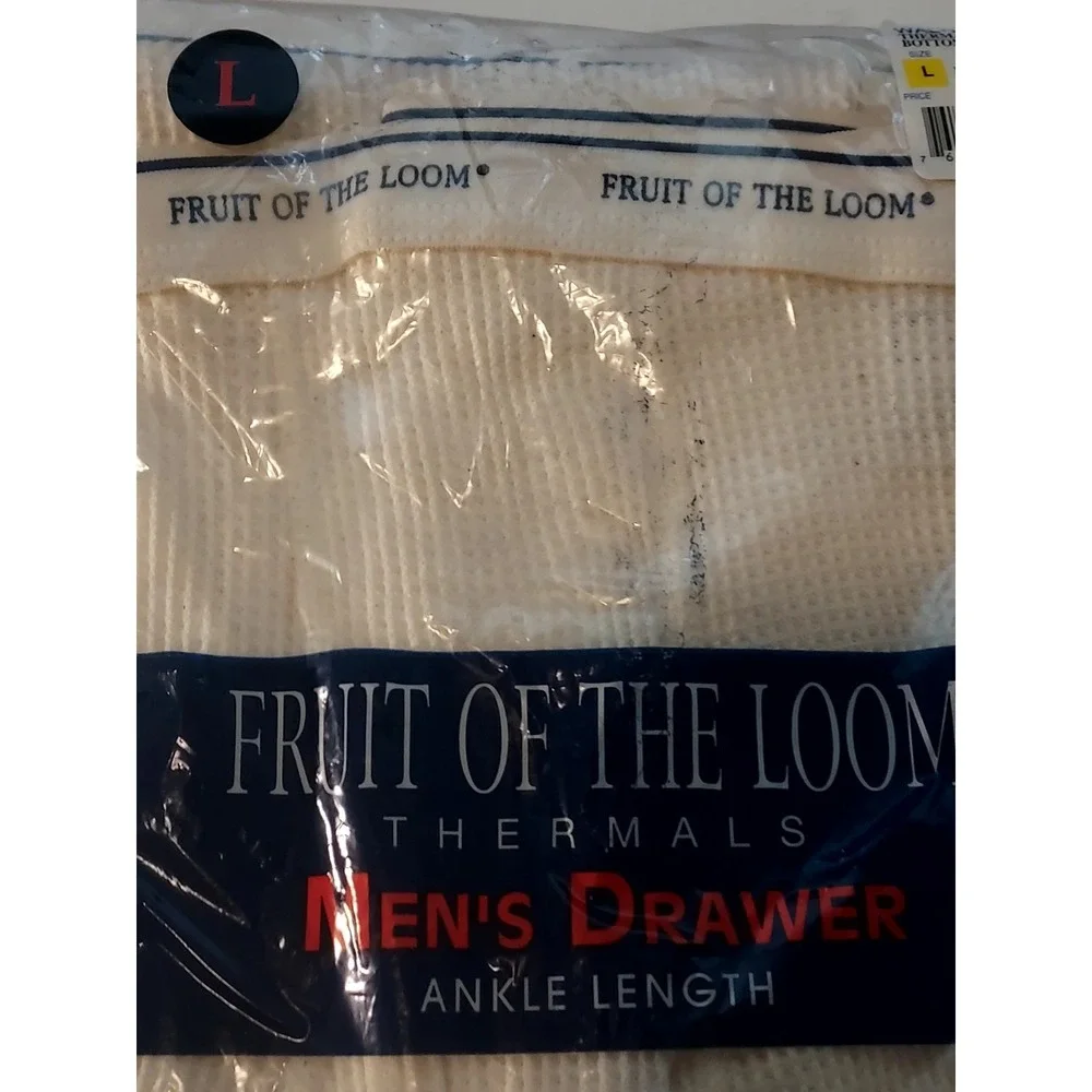 Vtg NOS 1998 Fruit Of The Loom Thermal Underwear Drawer Pants‎ Mens L 38-40